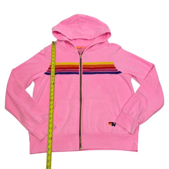 Aviation Nation Neon Pink 5-stripe Zip Up Hoodie - Picture 9 of 10